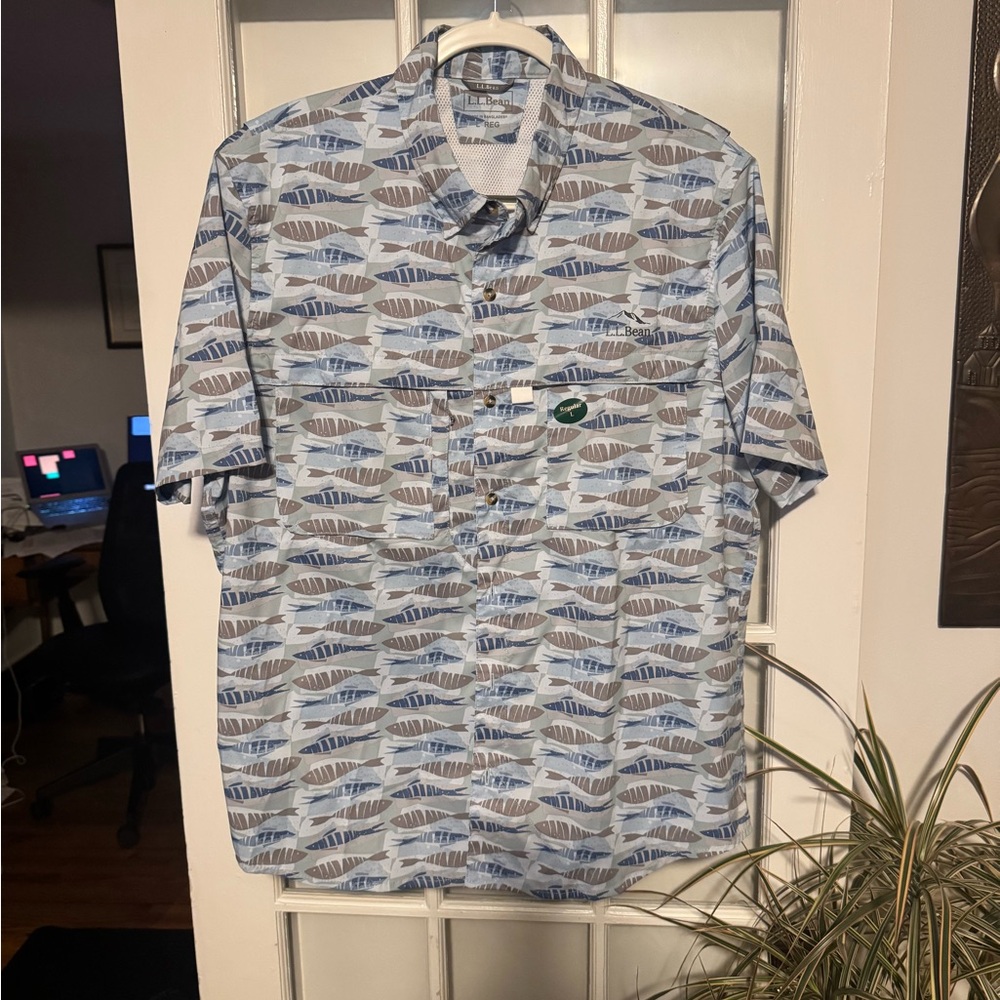 L.L. Bean Tropicwear II Shirt Men’s Large UPF 50+ Sun Protection Fishing Shirt